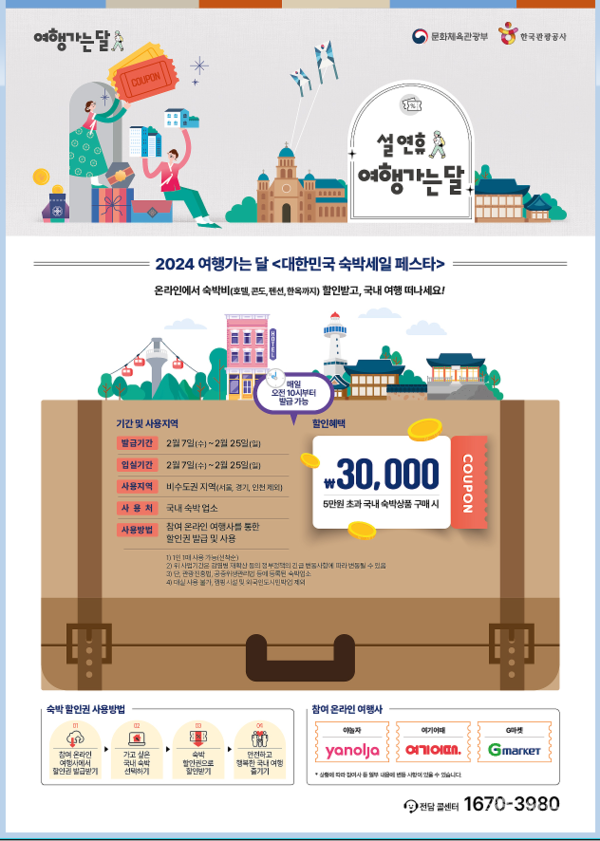 [한국관광공사] ‘설 연휴 여행가는 달과 함께하는 2024 숙박세일 페스타’ 인포그래픽