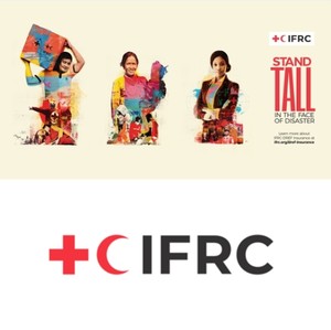 국제적십자사·적신월사연맹 로고(아랫쪽)와 재난구호 기부 홍보